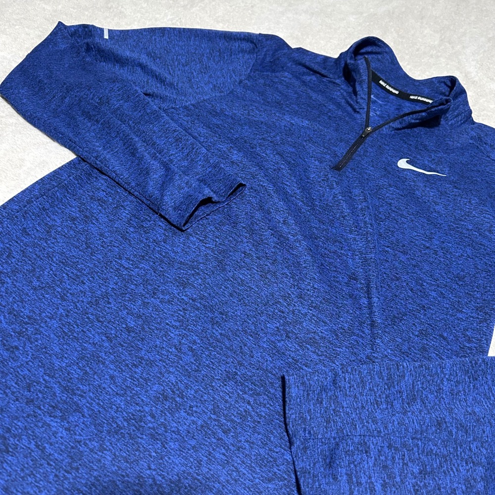 Nike Pullover Mens S Blue Dri-FIT Quarter Zip Running Long Sleeve Top 1160